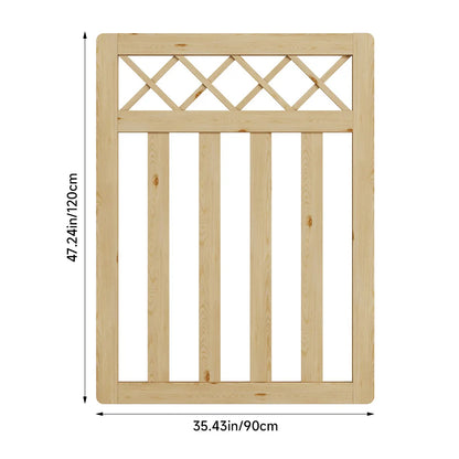 Wooden Garden Gate Pedestrian Fence Yard Door Security Barrier With Cross Top