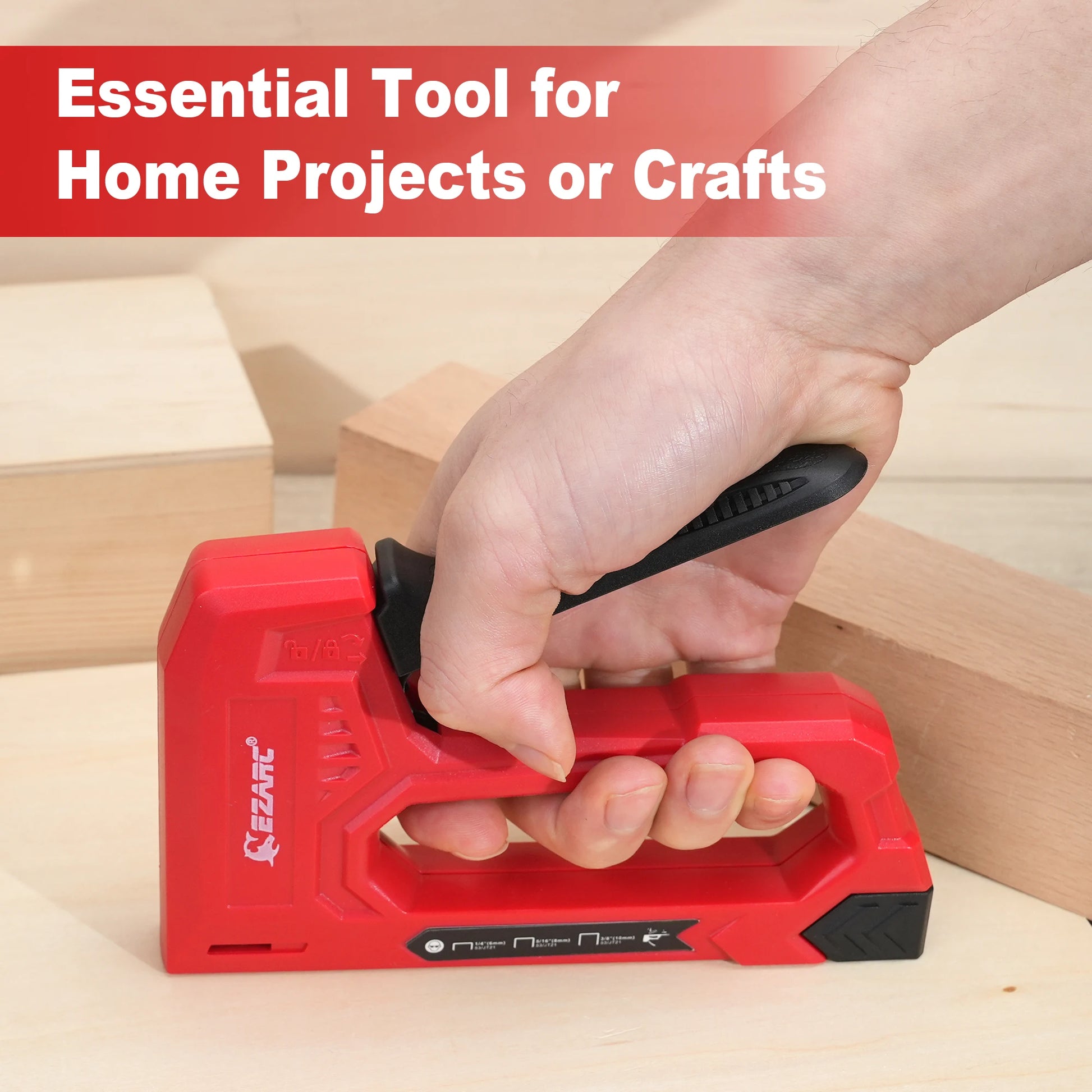 EZARC Hand Staple Gun Kit for Woodworking With 1000 Staples And Staple Remover, Light Duty Stapler And Nail Gun