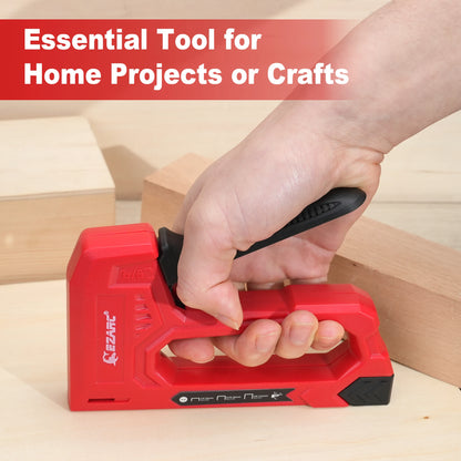 EZARC Hand Staple Gun Kit for Woodworking With 1000 Staples And Staple Remover, Light Duty Stapler And Nail Gun