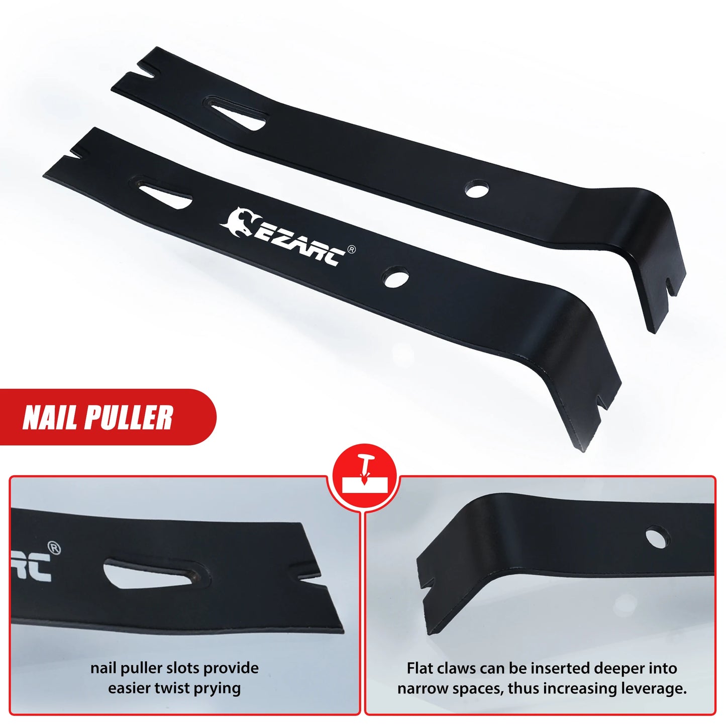 EZARC 55PCS Flooring Tools for Vinyl Plank & Laminate with Heavy Duty Pull Bar, Tapping Block, Knee Pads, Nail Puller, Spacers