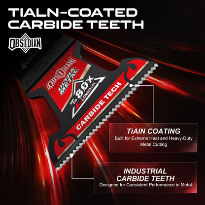 EZARC 3Pcs Carbide Oscillating Saw Blades (Pro) for Hard Metal, Nails, Bolts & Screws, Tialn Obsidian Oscillating Tool Blades