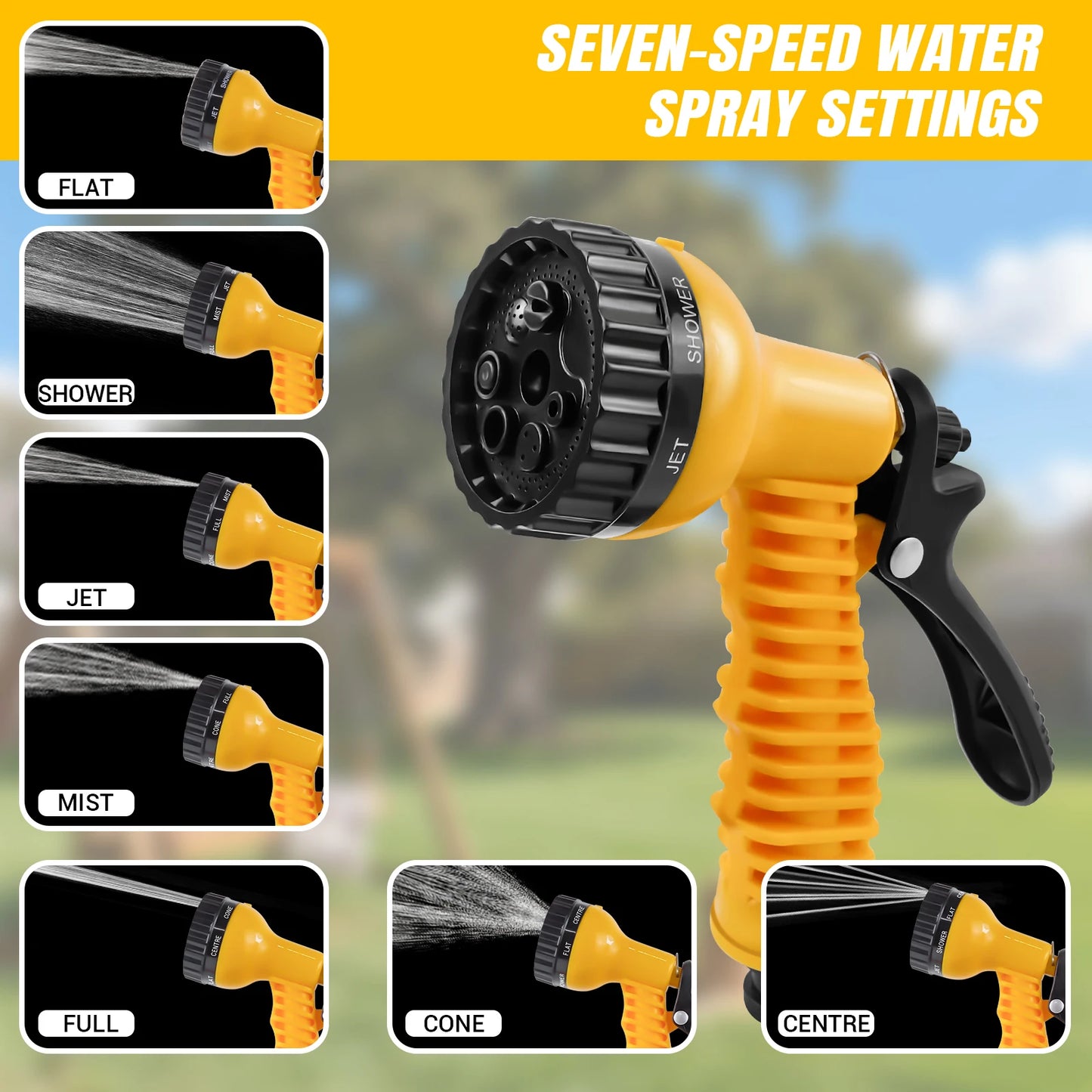 Garden Hose Reel 15M/25M/30M, 2-In-1 as Free Standing or Wall Mounted Garden Hose, Complete with Hose Guide, Nozzle and Fittings