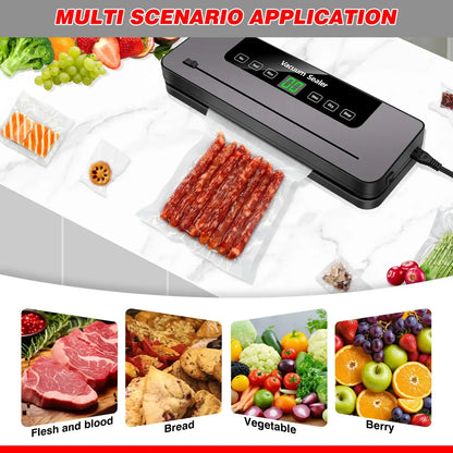 Dayplus Vacuum Sealer Machine Electric Sealing Machine Automatic Food Dry Wet Vaccum Packing Saver with 10 Free Sealing Bags