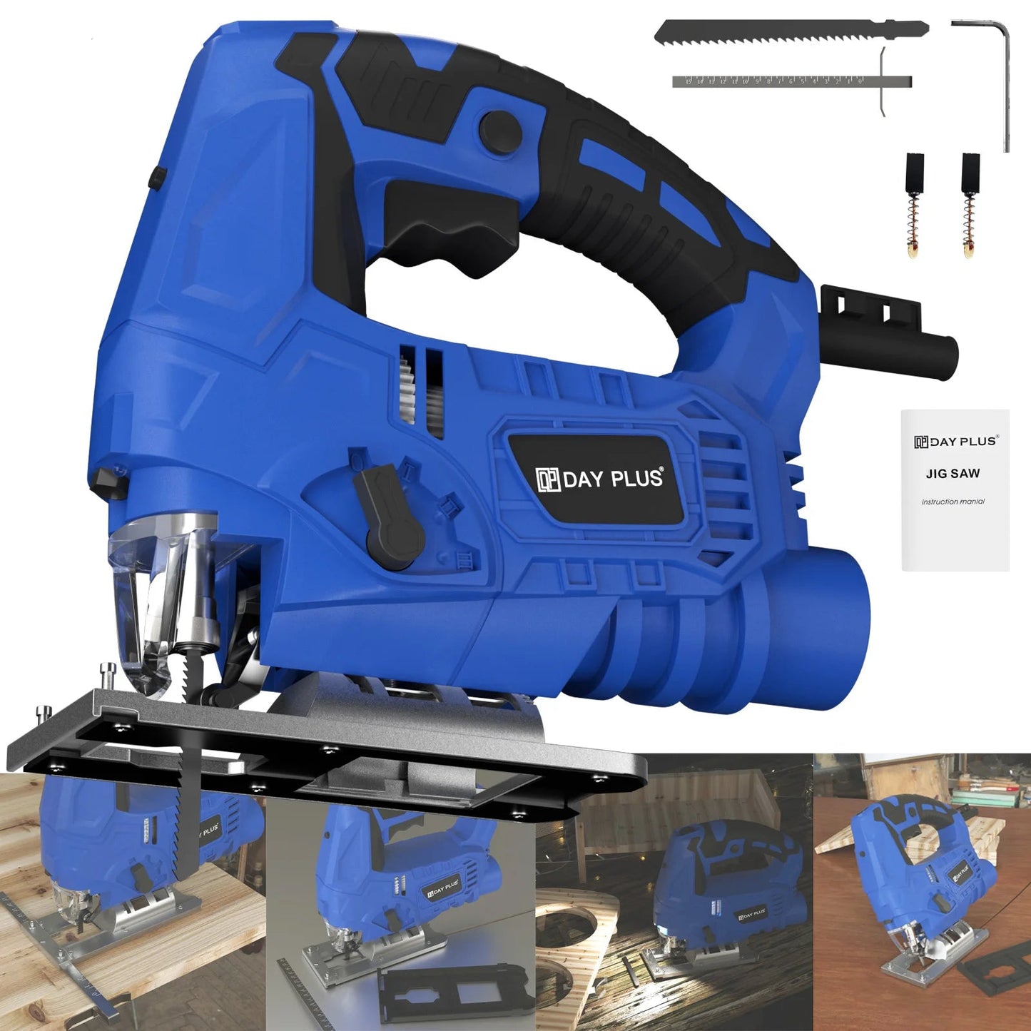 1500W Electric Jigsaw Jig Saw Tool Wood Saw, 6 Speeds Laser Guide Cutting Capacity 100mm Wood, 10mm Metal & 45° Angle