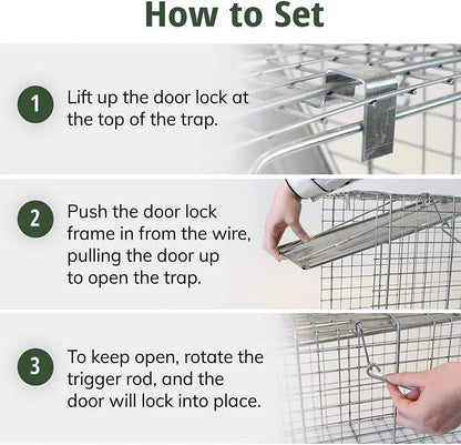 One-Door Live Humane Animal Traps Cage Catcher Rat Trap For Mouse Squirrel Rabbit Trap, Catch and Release