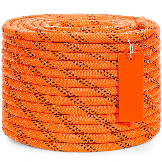 120Ft Dual-Weave Polyester Cord 3/8 1/2In 48-Strand Multi-Use Rope for Arborist Activities Outdoor Adventures Versatile
