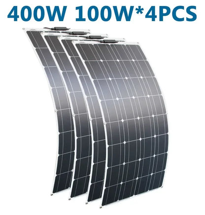 Campervan Solar Panel 100w for Roof Shed Photovoltaic Solar Cell 600w 500w 400w 300w 200w Flexible 12v Solar Panel To Charge Battery