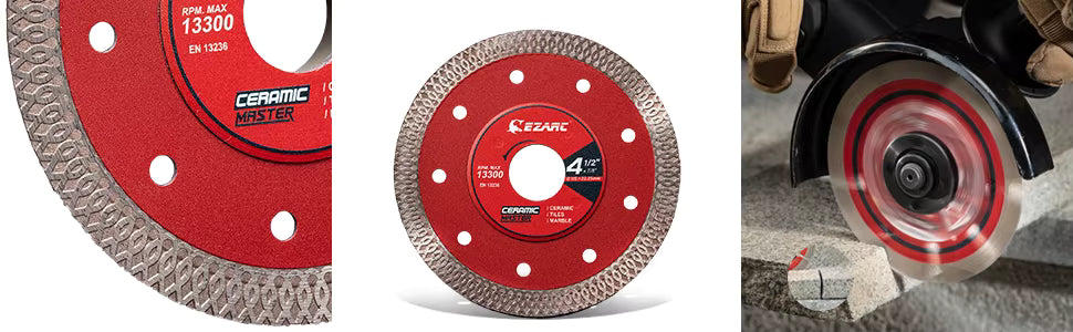 EZARC 115MM Super Thin Diamond Saw Blades 2 Pieces For Angle Grinder Diamond Tile Blade for Cutting Ceramic Granite Marble Tile