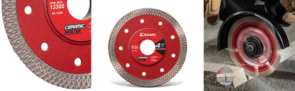EZARC 115MM Super Thin Diamond Saw Blades 2 Pieces For Angle Grinder Diamond Tile Blade for Cutting Ceramic Granite Marble Tile