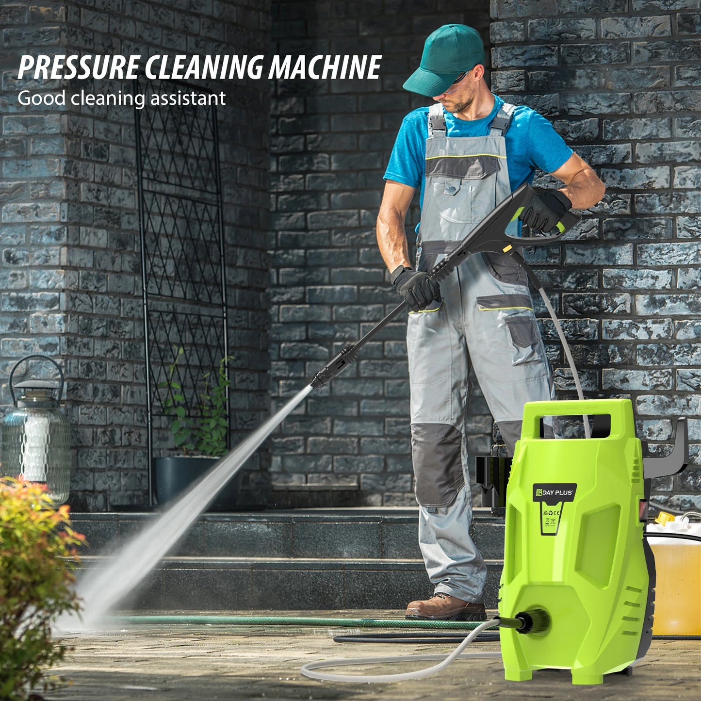 Dayplus High Pressure Washer, Multi-In-1 Power Jet Nozzle, Portable Electric Jet Washer for Cars Home Patio