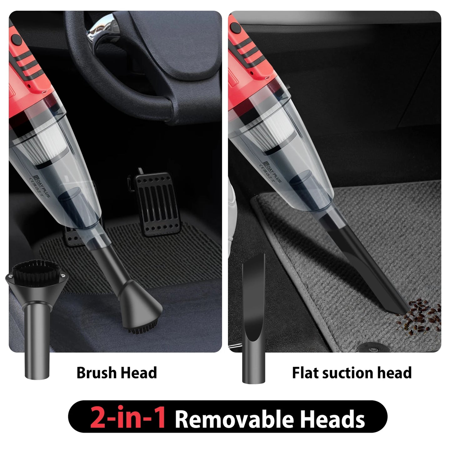 Dayplus Handheld Vacuum Cleaner,2 in 1 Home and Car Vacuum Cleaner Cordless with Powerful Suction for Pet, Car, Home, Office