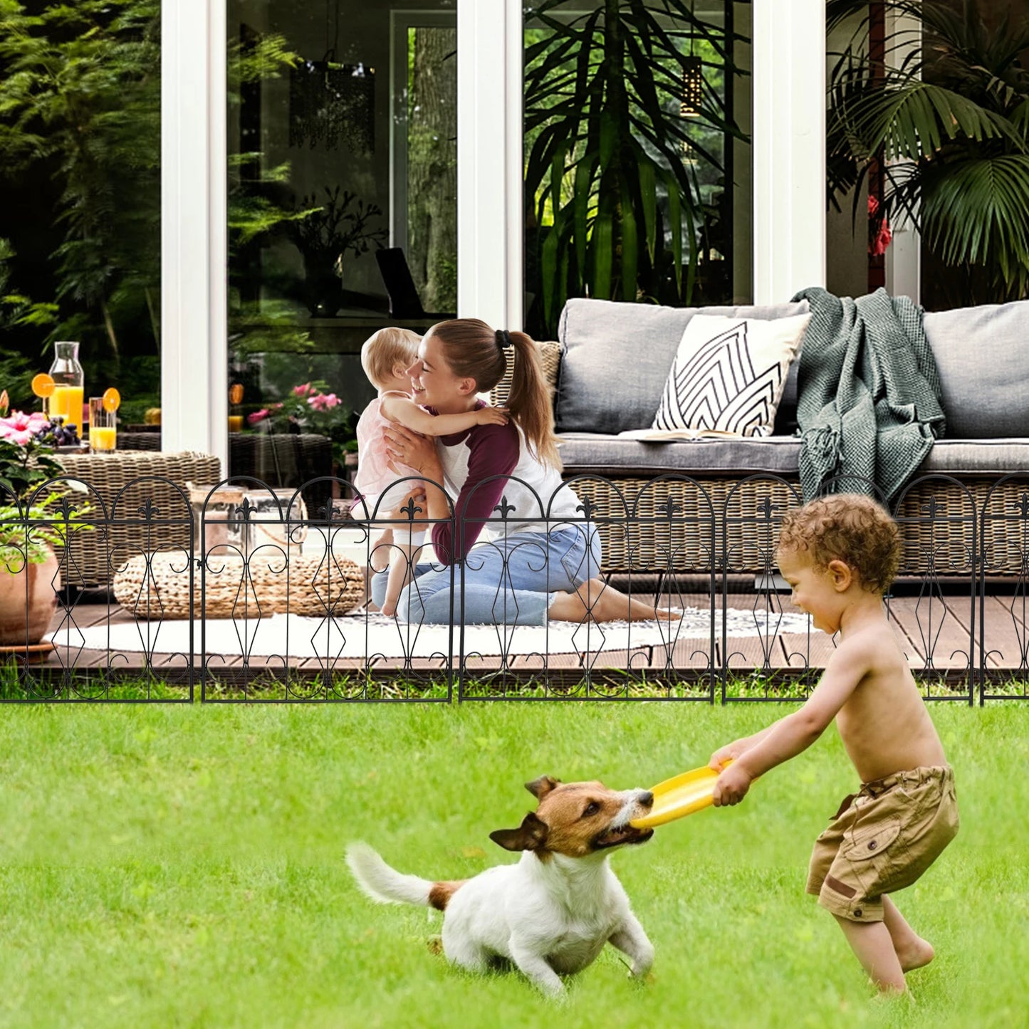 5 Pieces Outdoor Rustproof Metal Garden Border Fence Landscape Wire Fencing