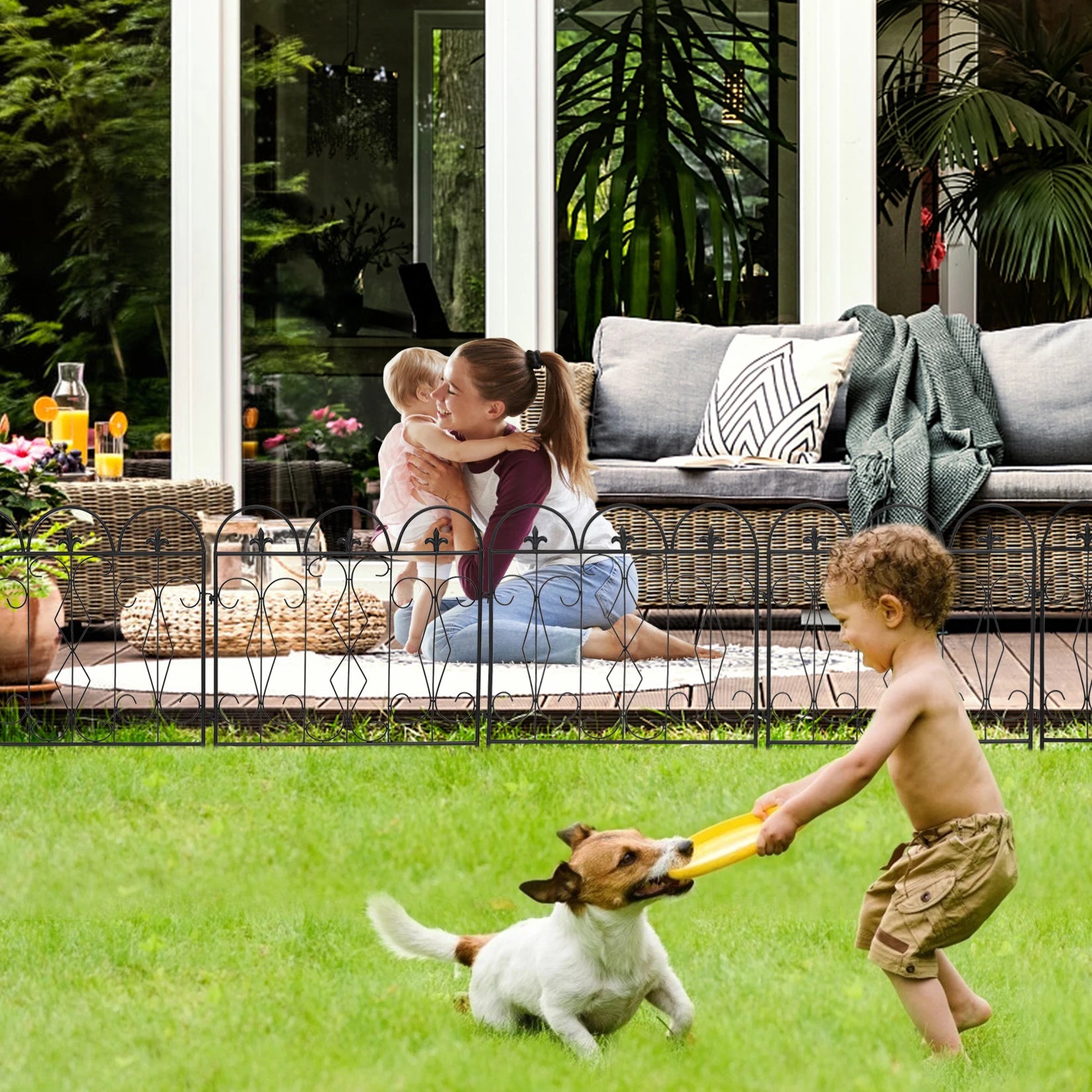 5 Pieces Outdoor Rustproof Metal Garden Border Fence Landscape Wire Fencing