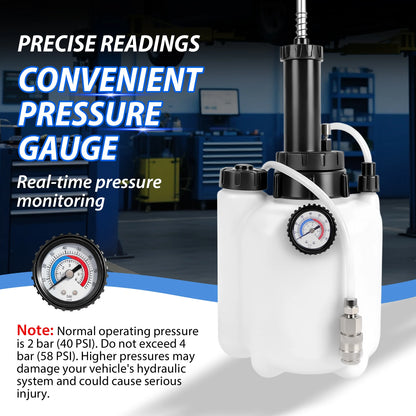 3 Litre Hand Brake Fluid Bleeder Bleeding Pressure Bleeders For Car Brake System, Tool With Extractor And Refill Bottle