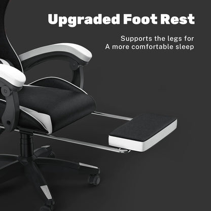 Racing Gaming Chair With Footrest Ergonomic With Lumbar Cushion Headrest Height Adjustable Computer Gamer Chairs