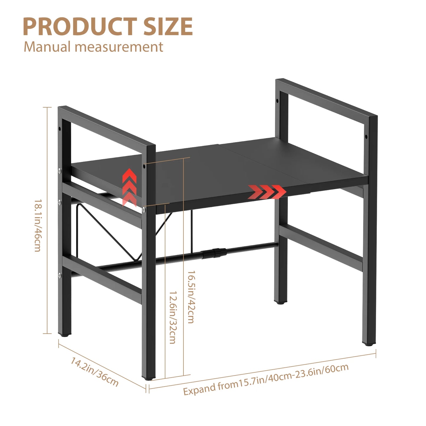 Expandable Microwave Oven Rack Shelf Stand Storage Holder Kitchen Corner Storage Organiser Desktop Printer Shelf 