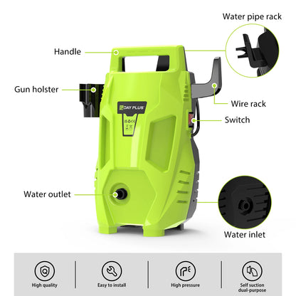 5000W Electric High Pressure Washer 350Bar/5000Psi Power Jet Wash Patio Car Cleaner with A Flow Rate of 5L/Min 