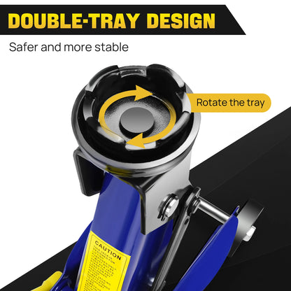 Hydraulic Floor Jack & Stands, 2 Ton Low Profile Hydraulic & 3 Ton Axle Stand Set, Tyre Repair Kit Steel Racing Quick Lift