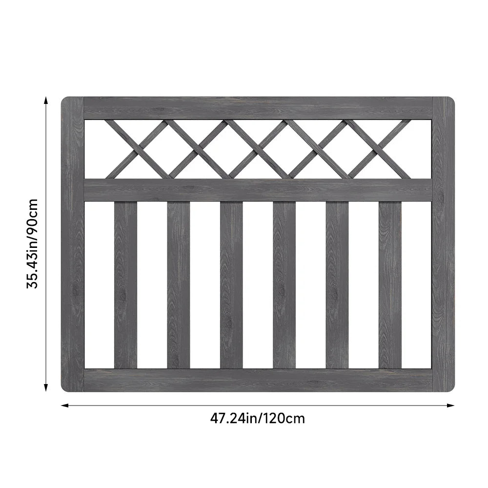 Wooden Garden Gate Pedestrian Fence Yard Door Security Barrier With Cross Top