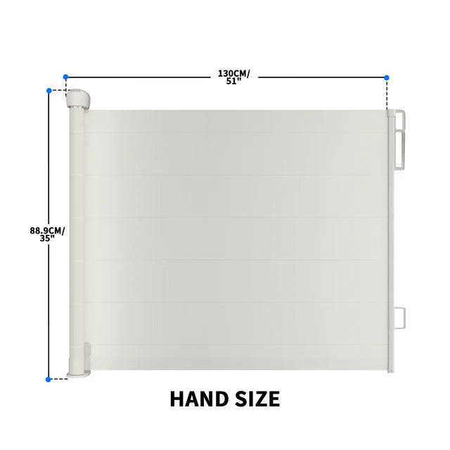 Extra Wide Kids Pet Gate Retractable Dog Gate For Babies And Pets, White, One Handed Operation, Mesh Safety