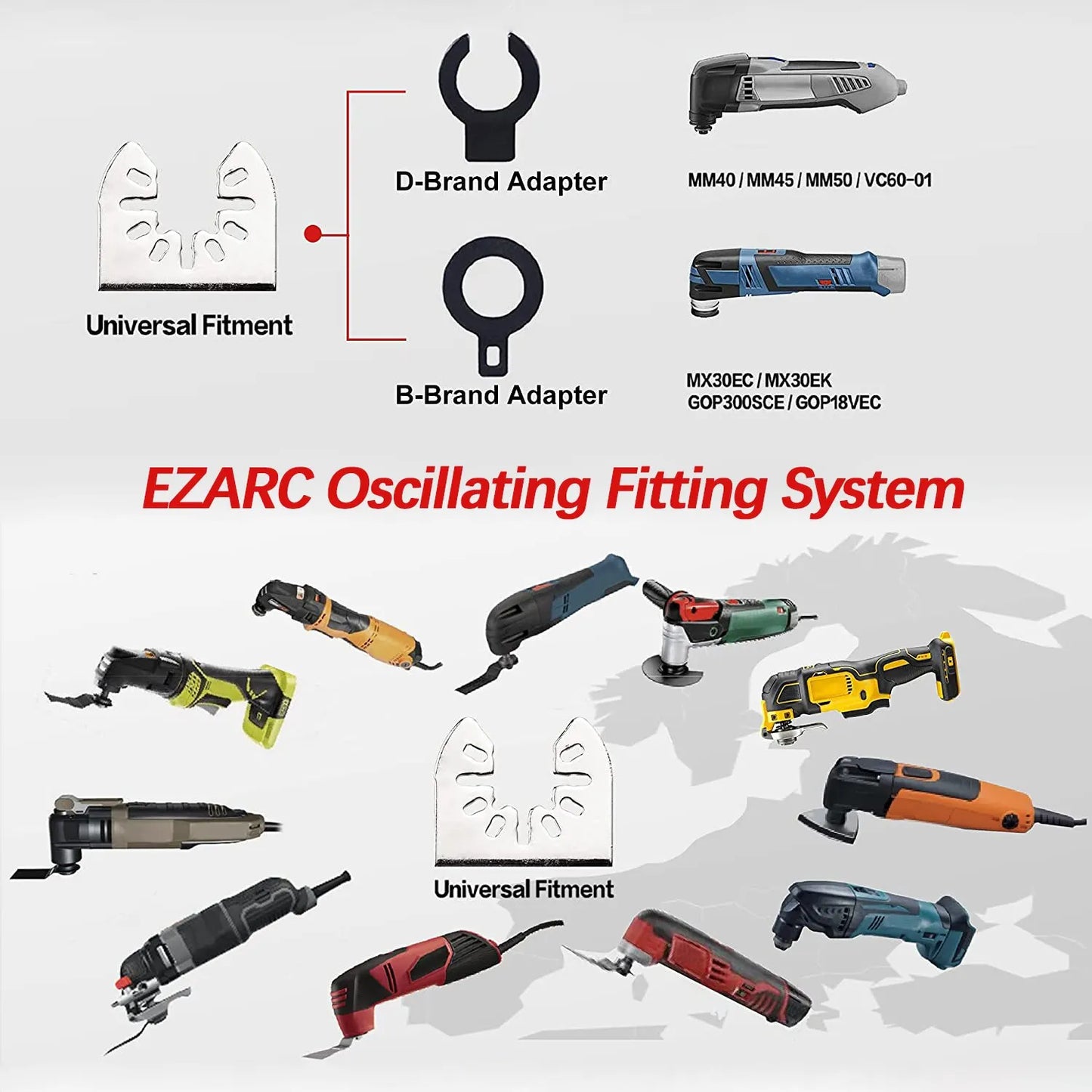 EZARC 4 Piece Diamond Oscillating Multi Tool Blade Set, Mortar Cutting Saw Blades Precise For Grout Removal, Soft Tile Cut
