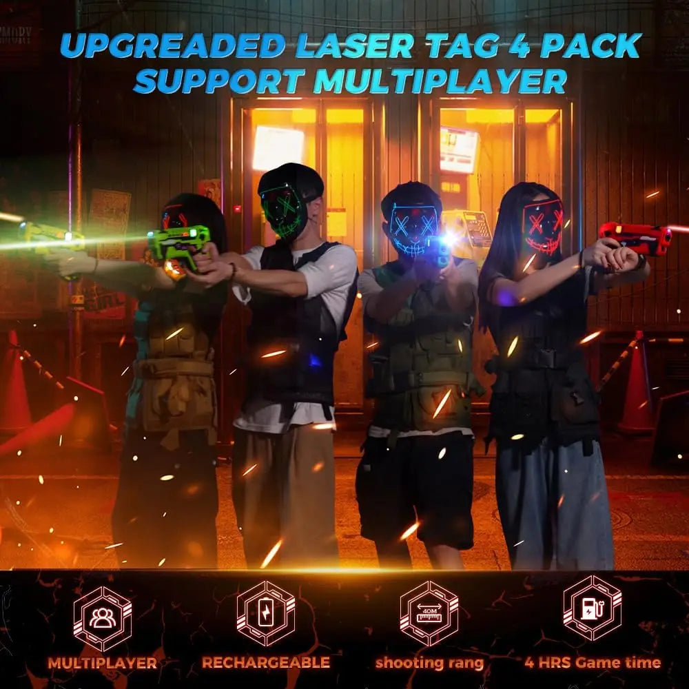 VATOS Infrared Laser Tag Guns Set Toy Electric Pistol Battle Game Boys Girls Kids Group Indoor Outdoor Fun Christmas Birthday Gifts