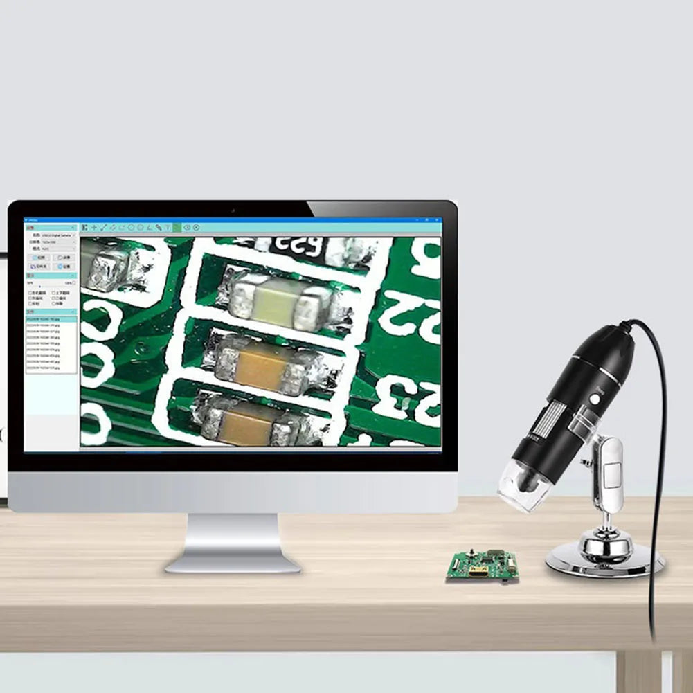 Digital Microscope Camera with Stand Portable Electronic Microscope 500X 1000X 1600X for Mobile Phone PC