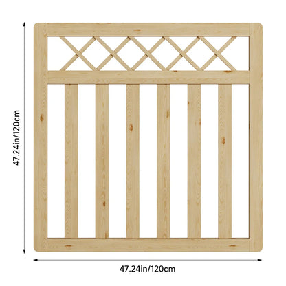 Wooden Garden Gate Pedestrian Fence Yard Door Security Barrier With Cross Top
