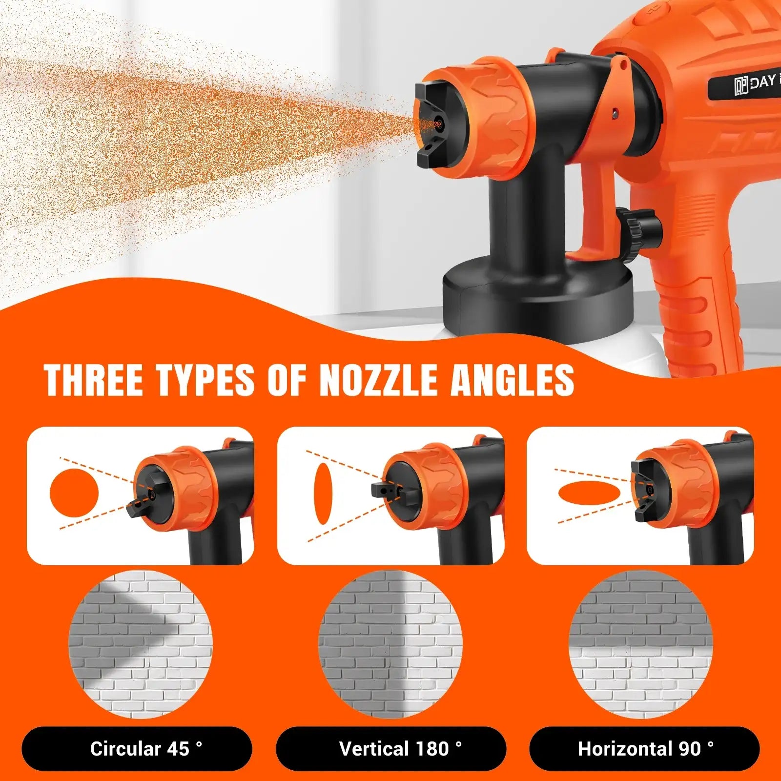 Dayplus 3 Spray Patterns Electric Paint Sprayer, Fence Paint Sprayer, 1000Ml for Fencing and Decking, Spray Gun Handheld