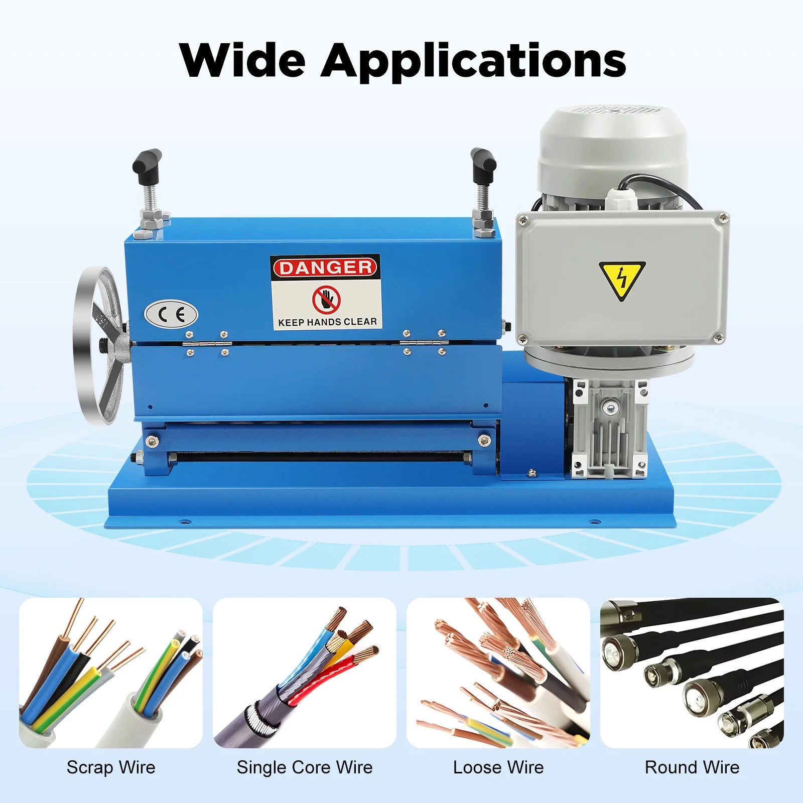 370W Automatic Industrial Wire Scrap Cable Stripping Stripper Machine For 1.5-38mm Diameter Cable Copper Recycling Processing Unit
