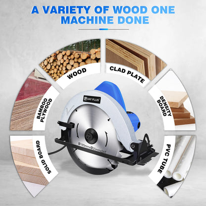 2000W Electric Circular Saw, Full Copper Motor Corded High Power Board Cutting Machine Woodworking Power Tools with 185Mm Blade