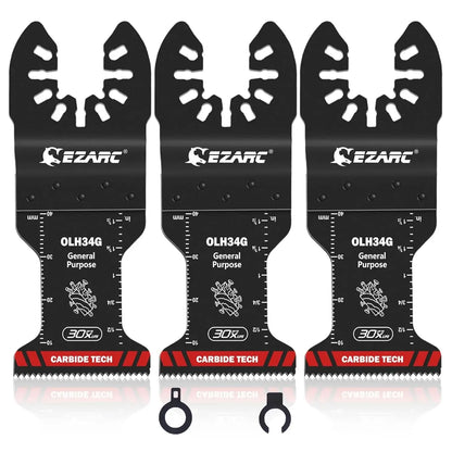 EZARC Carbide Oscillating Saw Blades General Purpose Multitool Blades Quick Release for Metal Nails Wood Plaster Drywall PVC