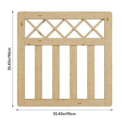 Wooden Garden Gate Pedestrian Fence Yard Door Security Barrier With Cross Top