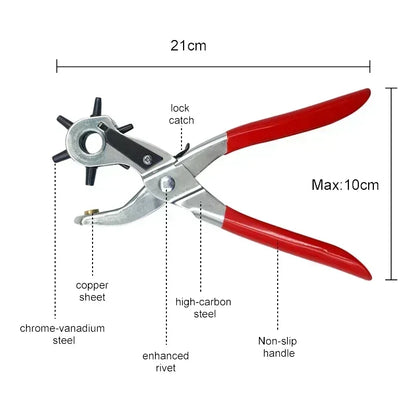 Multi Functional Leather Punching Tool Watch Strap Belt Cowhide Manual Punches Labor-Saving Pliers DIY Handicraft Accessories