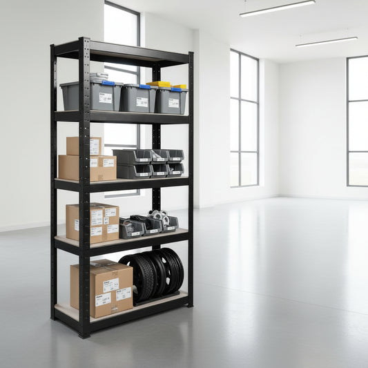 Heavy Duty 5 Tier Garage Shelving Unit Shed Warehouse Workshop Office Storage Shelves Metal Racking, Adjustable
