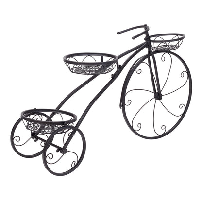 Tricycle Plant Stand Flower Pot Cart Holder 3 Tier Metal Plant Stand for Home Garden Patio