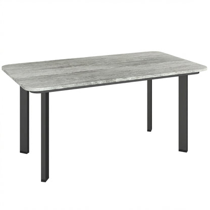 Garden Coffee Table | Slatted Plastic Wood Composite Top | Metal Frame | Adjustable Feet | 50kg | Grey