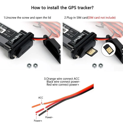 Sinotrack ST-901 GPS Vehicle Tracking Tracker Device For Motorcycle Car GSM SMS Locator With Real Live Time Tracking Boxed With Relay 4G