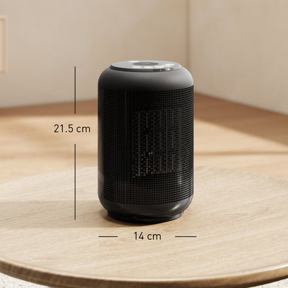 1500W Ceramic Electric Heater with Fan, Timer, Oscillation - Black