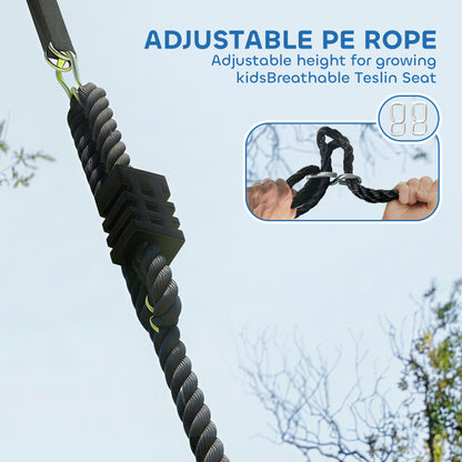 Kids Tree Saucer Swing 120cm – 300kg Capacity, Fits 4 Children, Adjustable Ropes, Tree Straps & Carabiners, Washable Oxford Fabric, EN71 Tested, Ages 3–8
