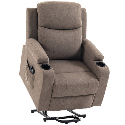 Electric Riser Recliner Chair | 45° Lift, 150° Recline, Massage & Lumbar Heat | USB-A/USB-C, Cup Holders | Beige, Brown or Grey