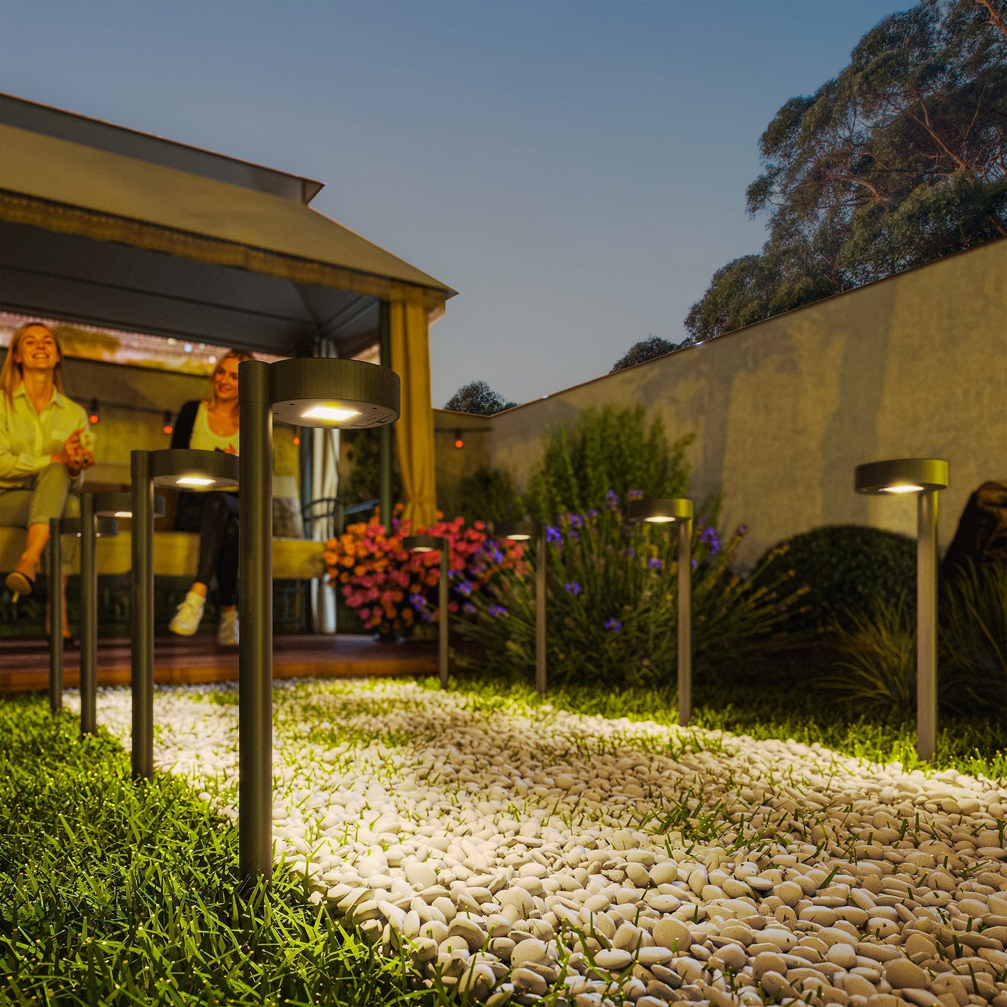 Solar Lights Outdoor Garden Stake 8 Pack Pathway Lighting, Solar Stake Lights W/ Auto On/Off LED, IP44 Waterproof for Path, Patio and Landscape