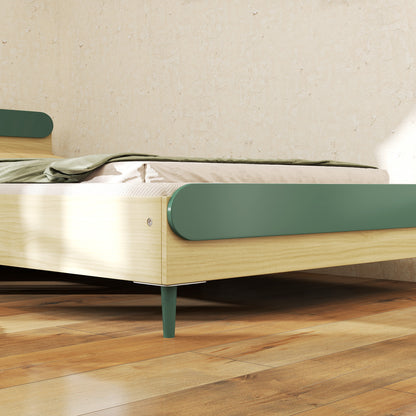 Toddler Bed with Safety Rail for Ages 3-10 Years, 195 x 103 x 60.5cm, Green