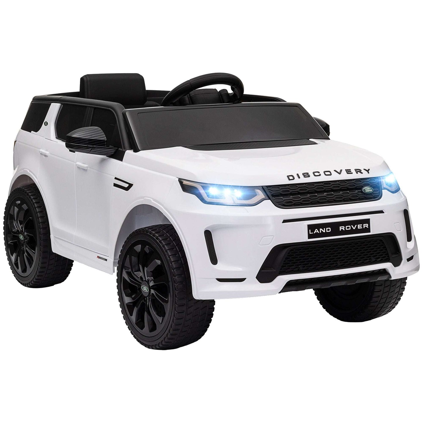 AIYAPLAY Land Rover Discovery Sport Licensed 12V Kids Ride on Car w/ Remote Control, Lights Music Horn, for 3-6 Years Black / White / Pink