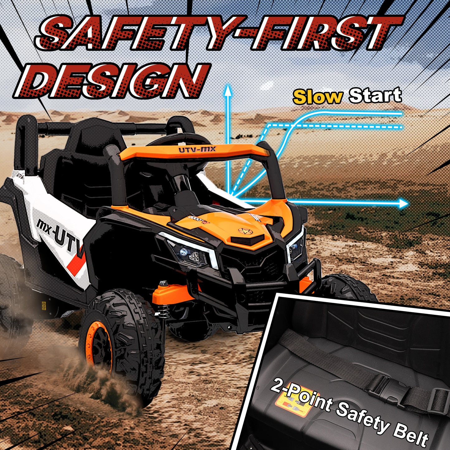 AIYAPLAY 12V Kids Ride On Car with Remote Control, Kids Electric Car with Suspension System, Music, for Ages 3-5 Years