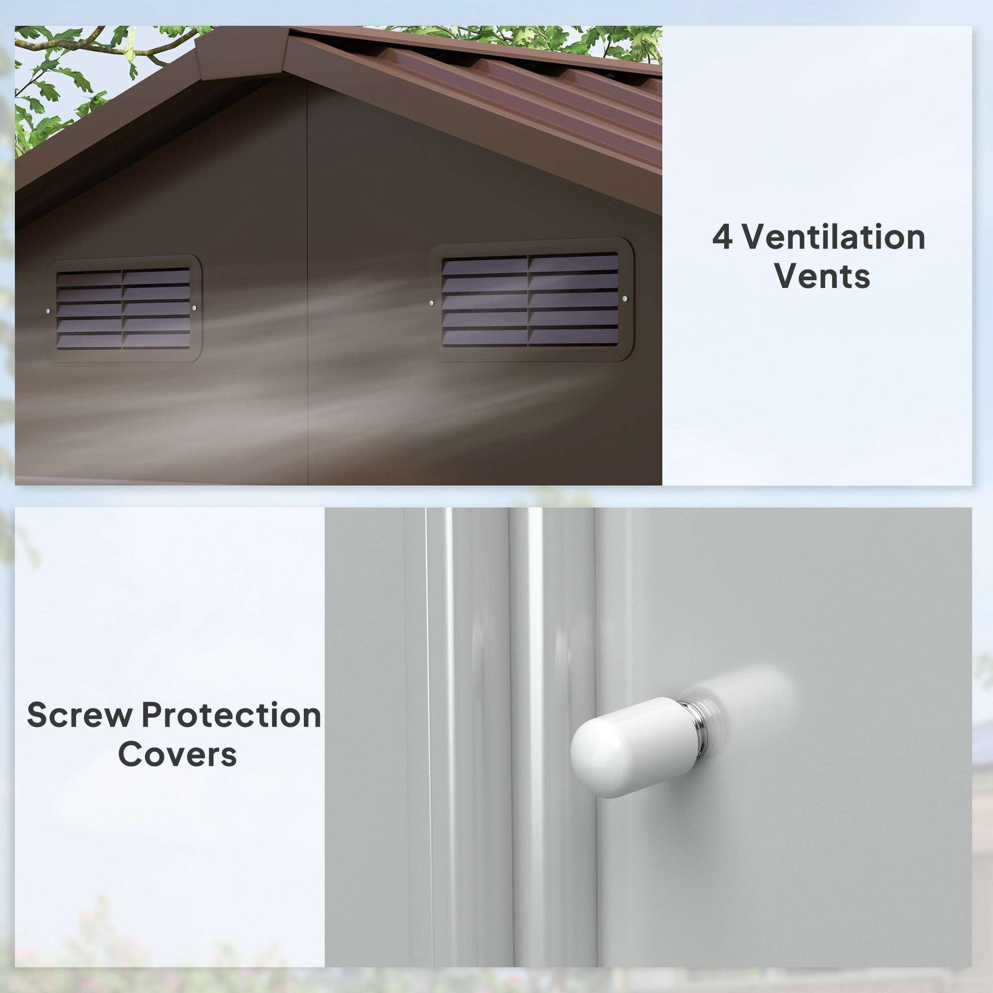 Outsunny Garden Storage Shed with Sliding Door - Brown Wood Effect