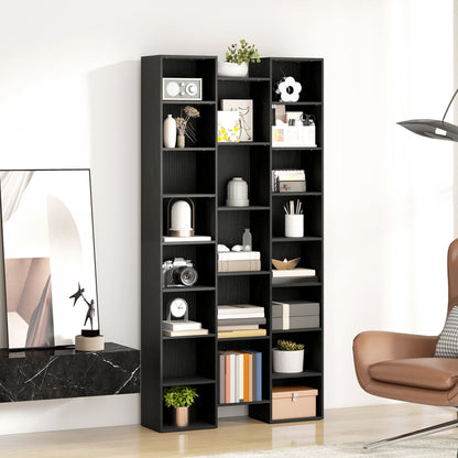 21-Compartment Bookshelf - Black / White