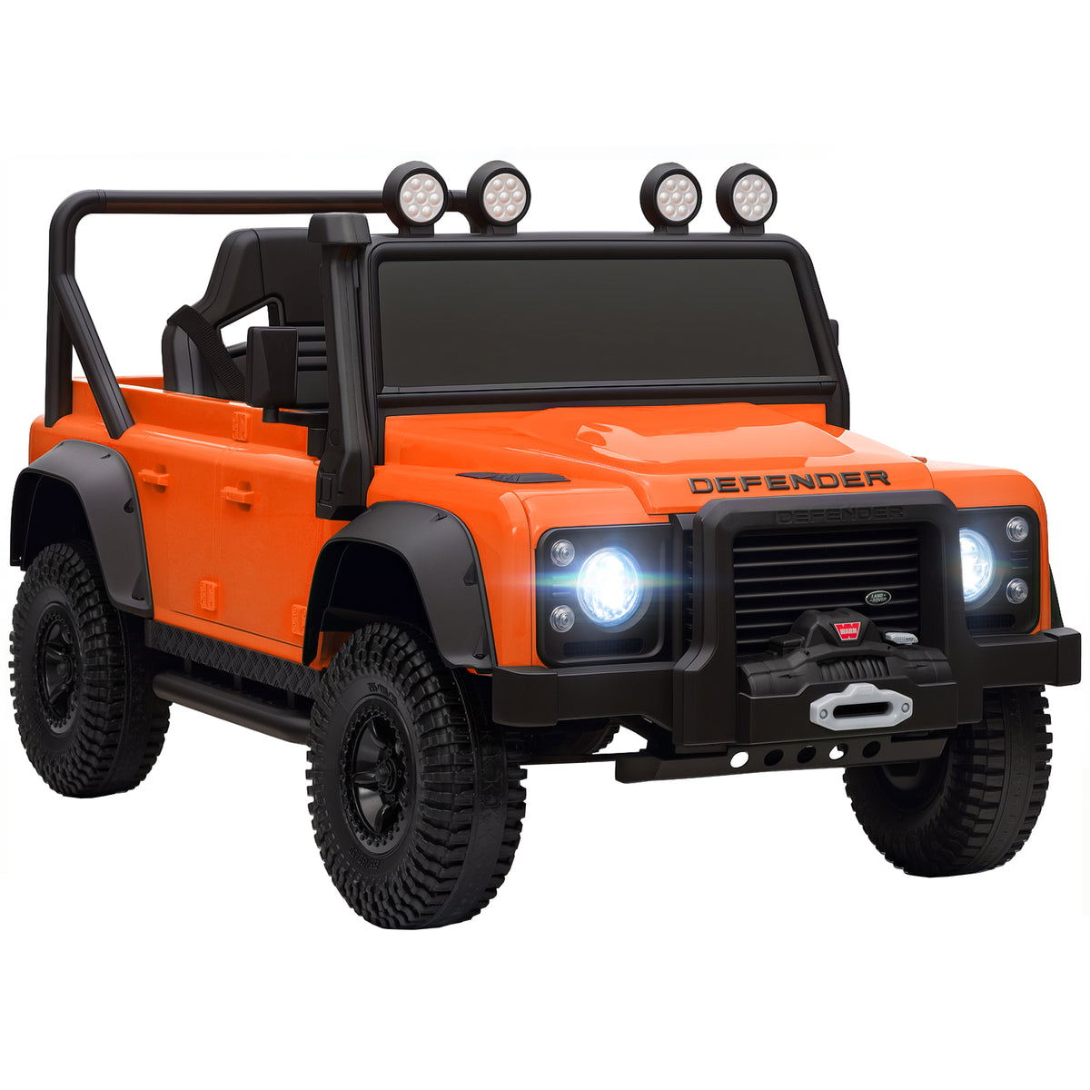 Kids Electric Ride-On Car with Remote Control | 4-Wheel Suspension | LED Lights | Music | 3-5 Years | Orange