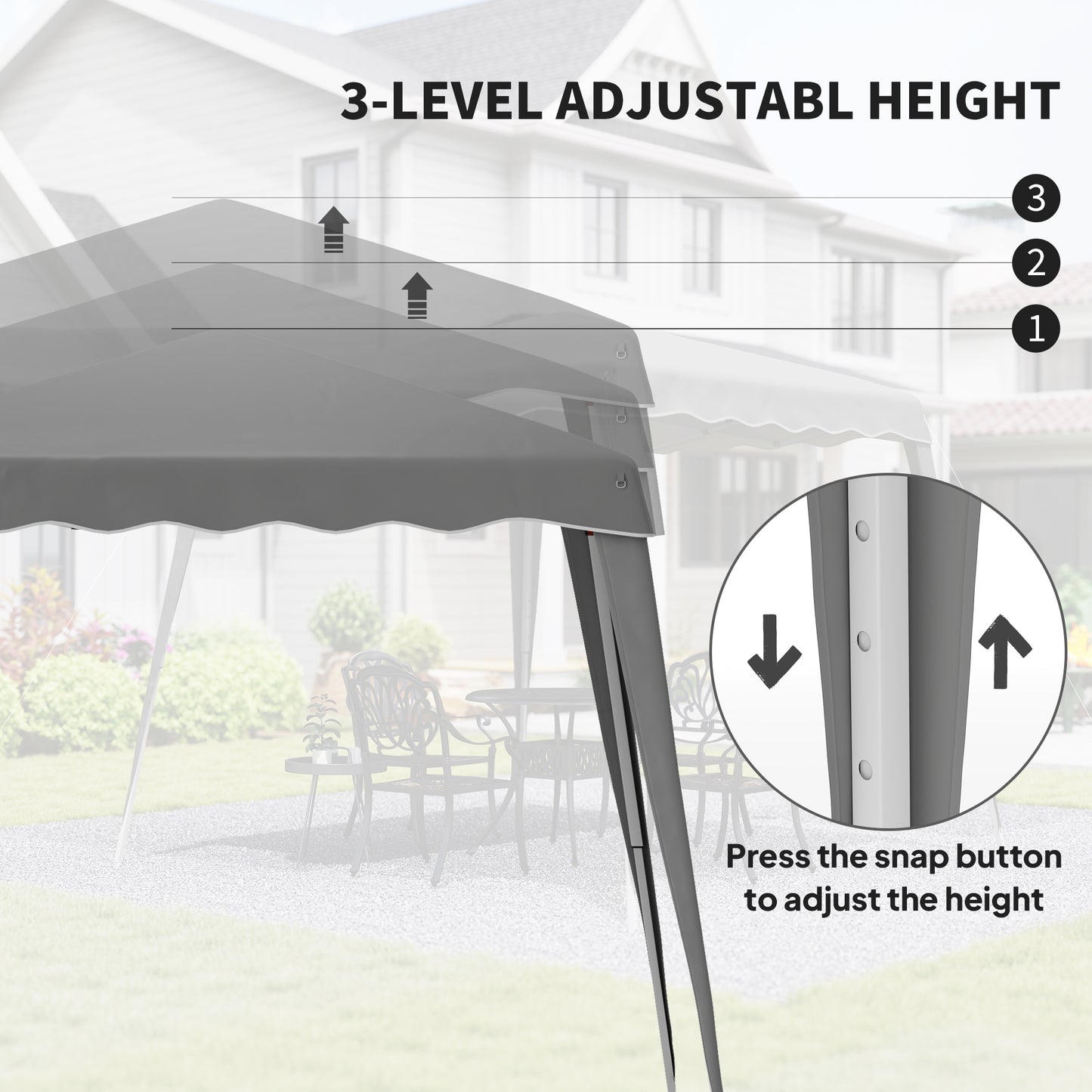 Outsunny 2.5 x 2.5M Pop up Camping Portable Garden Tent - Grey