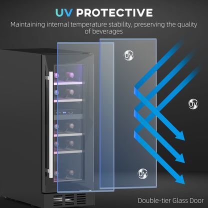 6 Bottle Dual Zone 5-18℃ Wine Fridge - Black